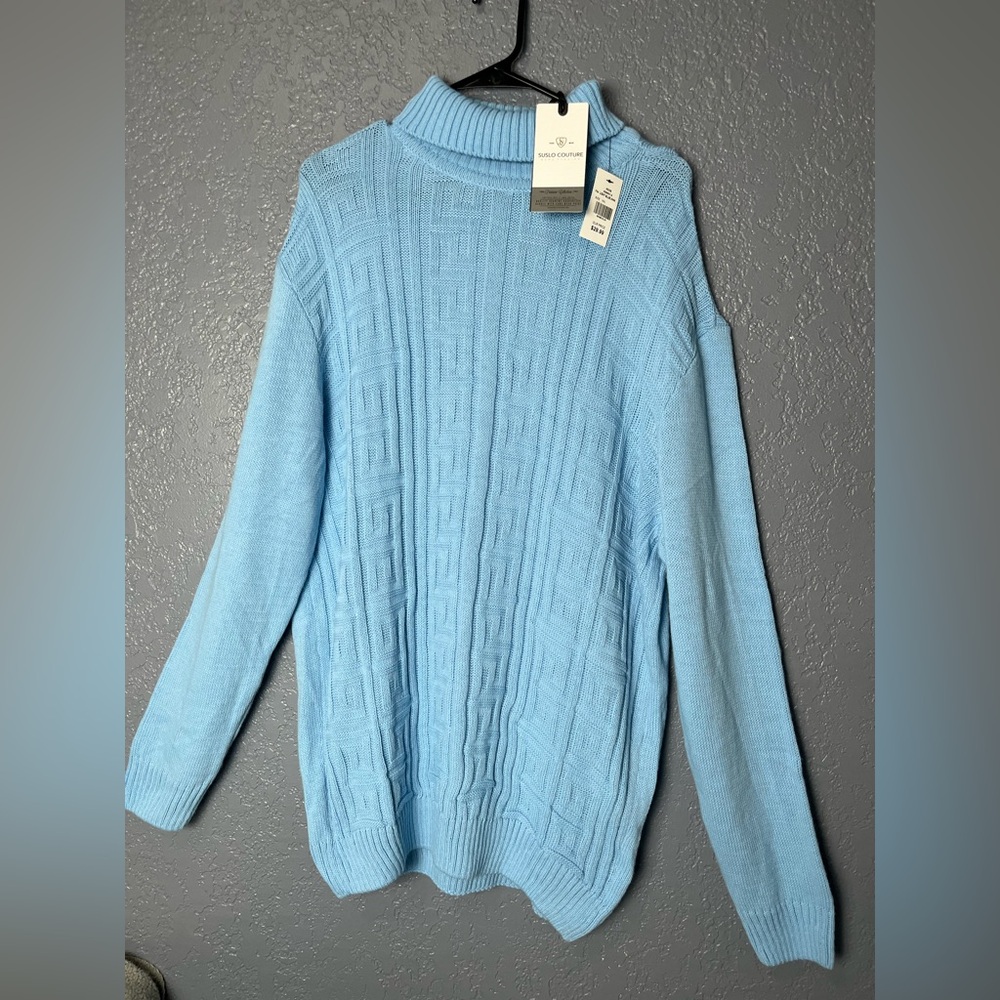 Suslo Couture Geometric Knit Turtleneck Sweater Size XXL